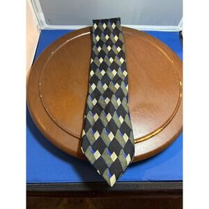 Louis Roth Gray Multicolor Men's 100% Silk‎ Tie Geometric Necktie